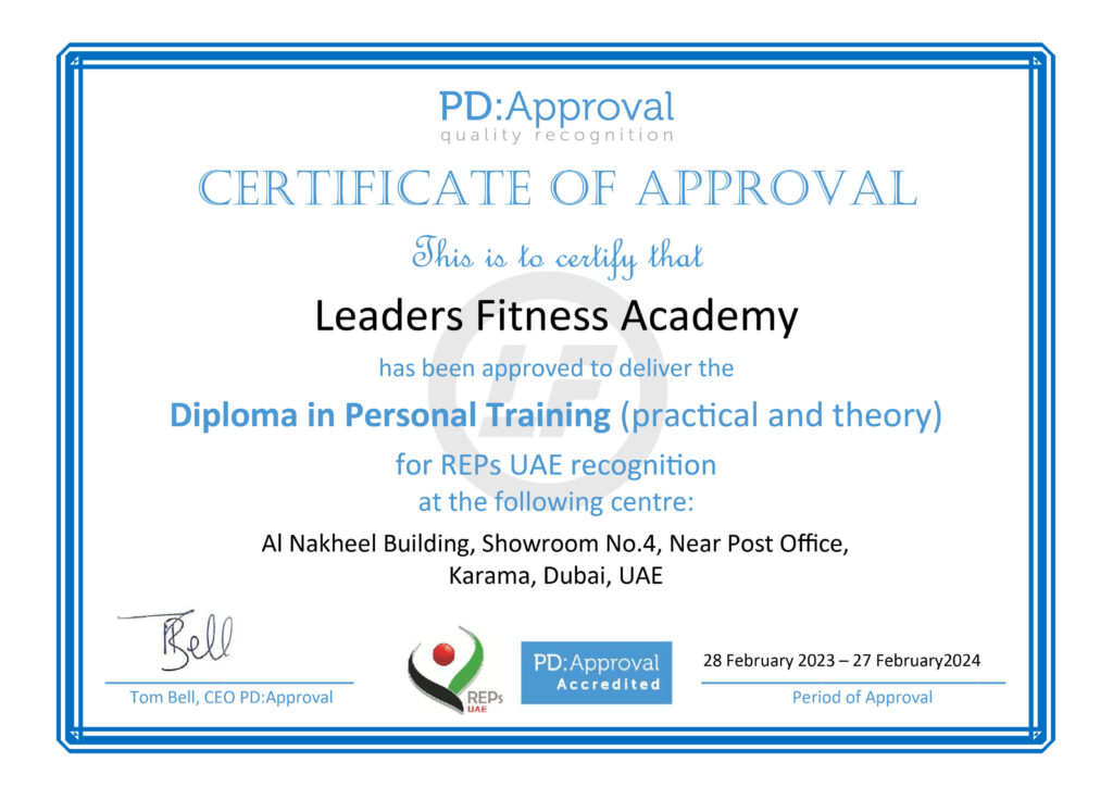 LEADERS FITNESS ACADEMY – UAE – Be a good role model for your clients